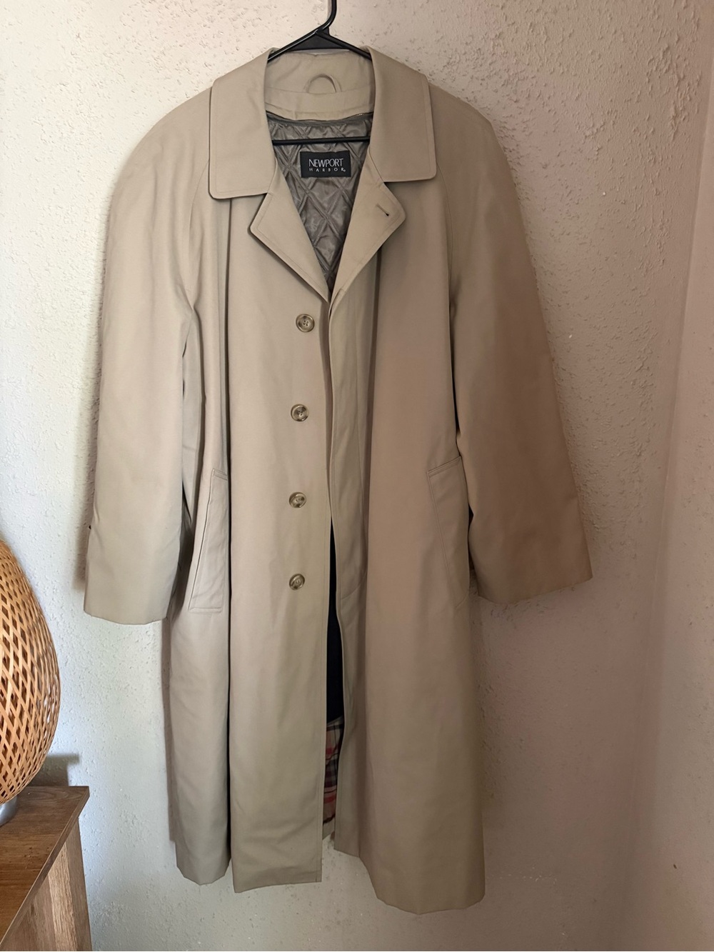 Newport Harbor Longline Trench Fully Lined Wool